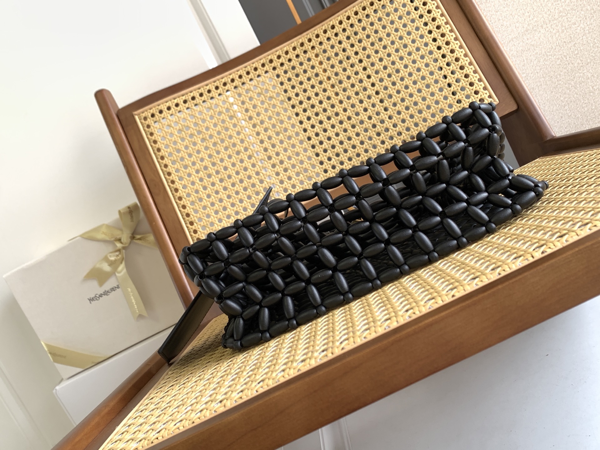 YSL 생로랑 우드 비즈 Hobo 호보백 가방 30cm