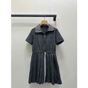 miumiu 미우미우 그레이 웨일즈 체크 플리츠 원피스 의류