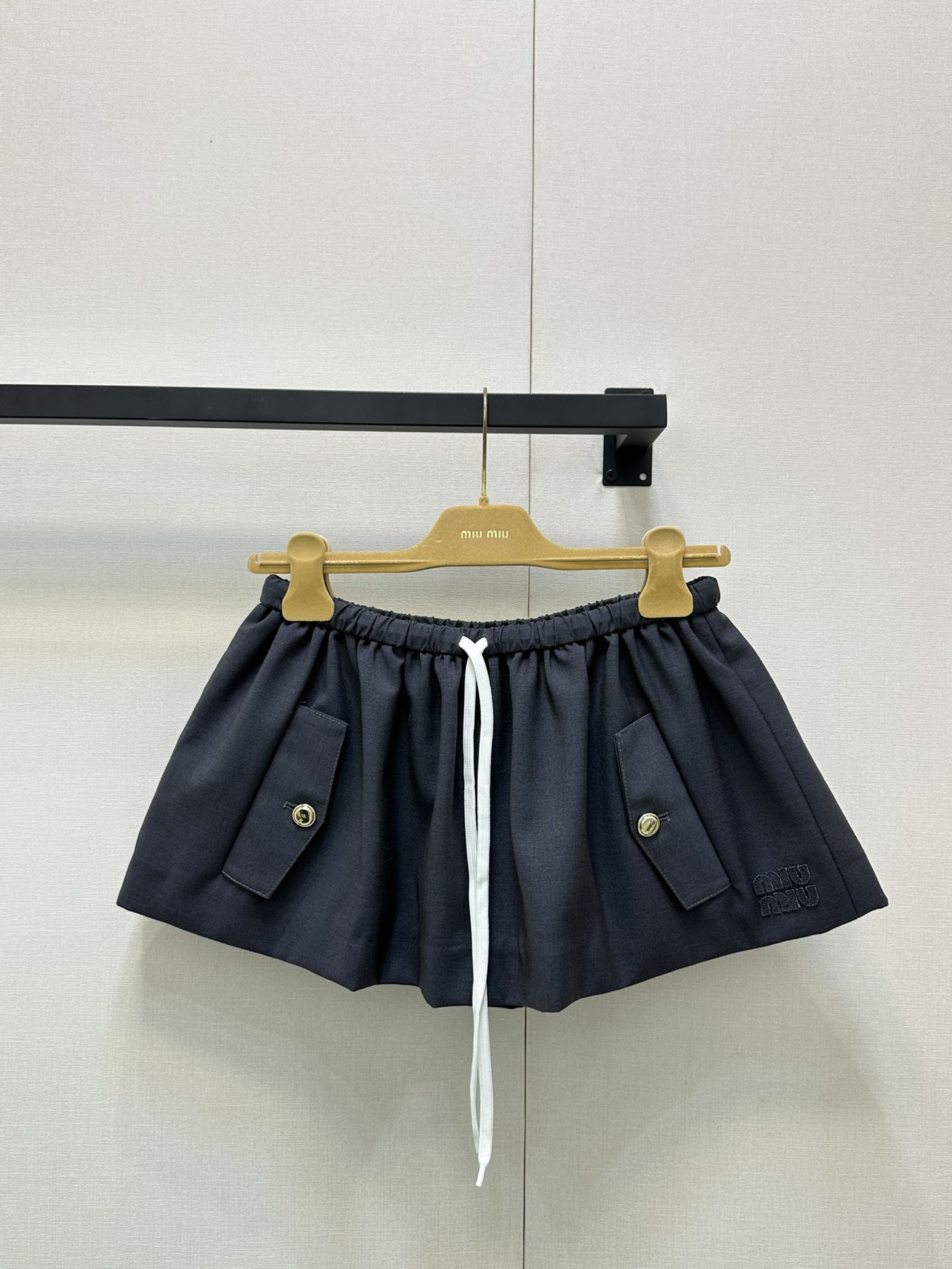 MiuMiu 미우미우 하이웨스트 스트링 미니 스커트 치마 의류