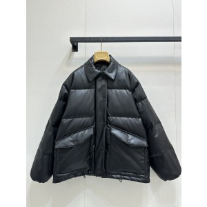 miumiu 미우미우 가죽 카라 패딩 자켓 재킷 의류