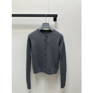 Prara 프라다 버튼 로고 울 가디건 의류