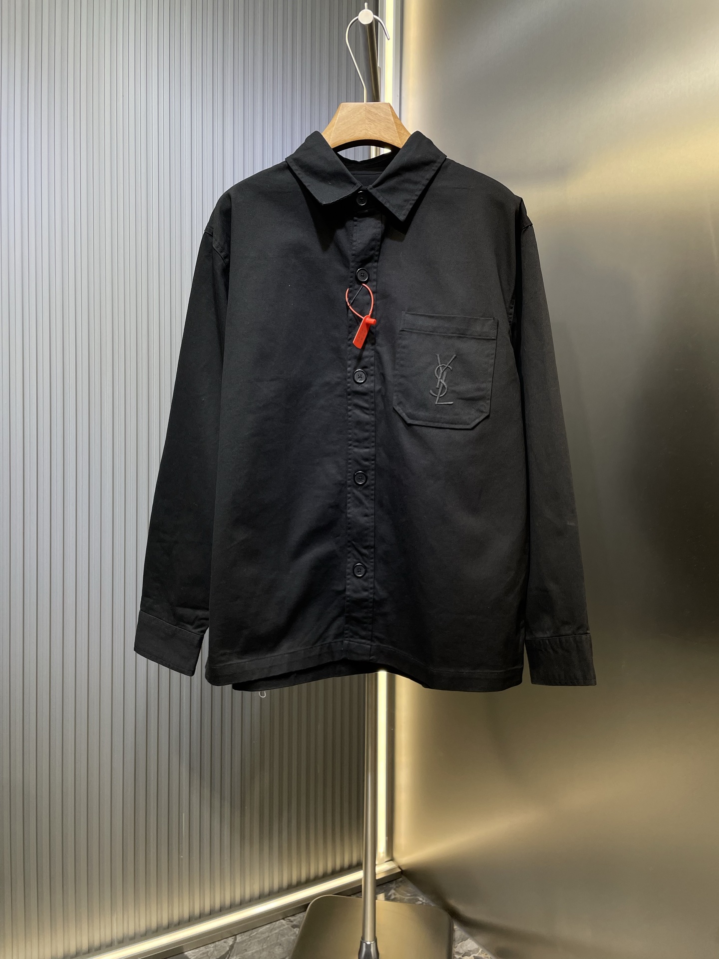 SLP Saint Laurent YSL 생로랑 로고 자수 셔츠형 자켓 재킷 의류