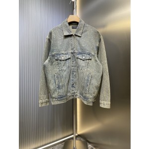 Balenciaga 발렌시아가 풀 크리스탈 워싱 데님 자켓 재킷 의류