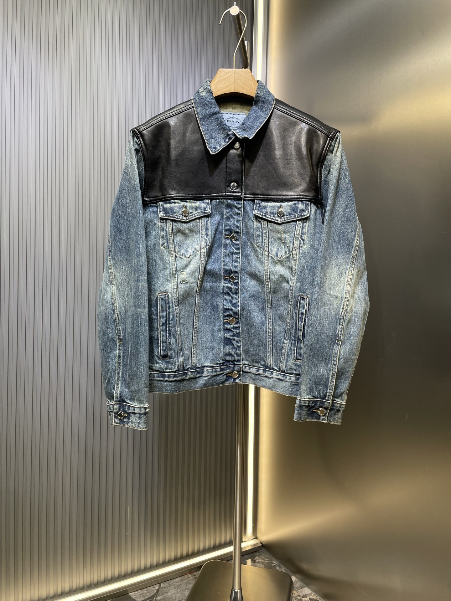 Prada 가죽 데님 자켓 재킷 의류
