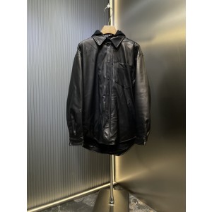 Balenciaga 발렌시아가 카라 지퍼 후드 가죽 재킷 자켓 의류