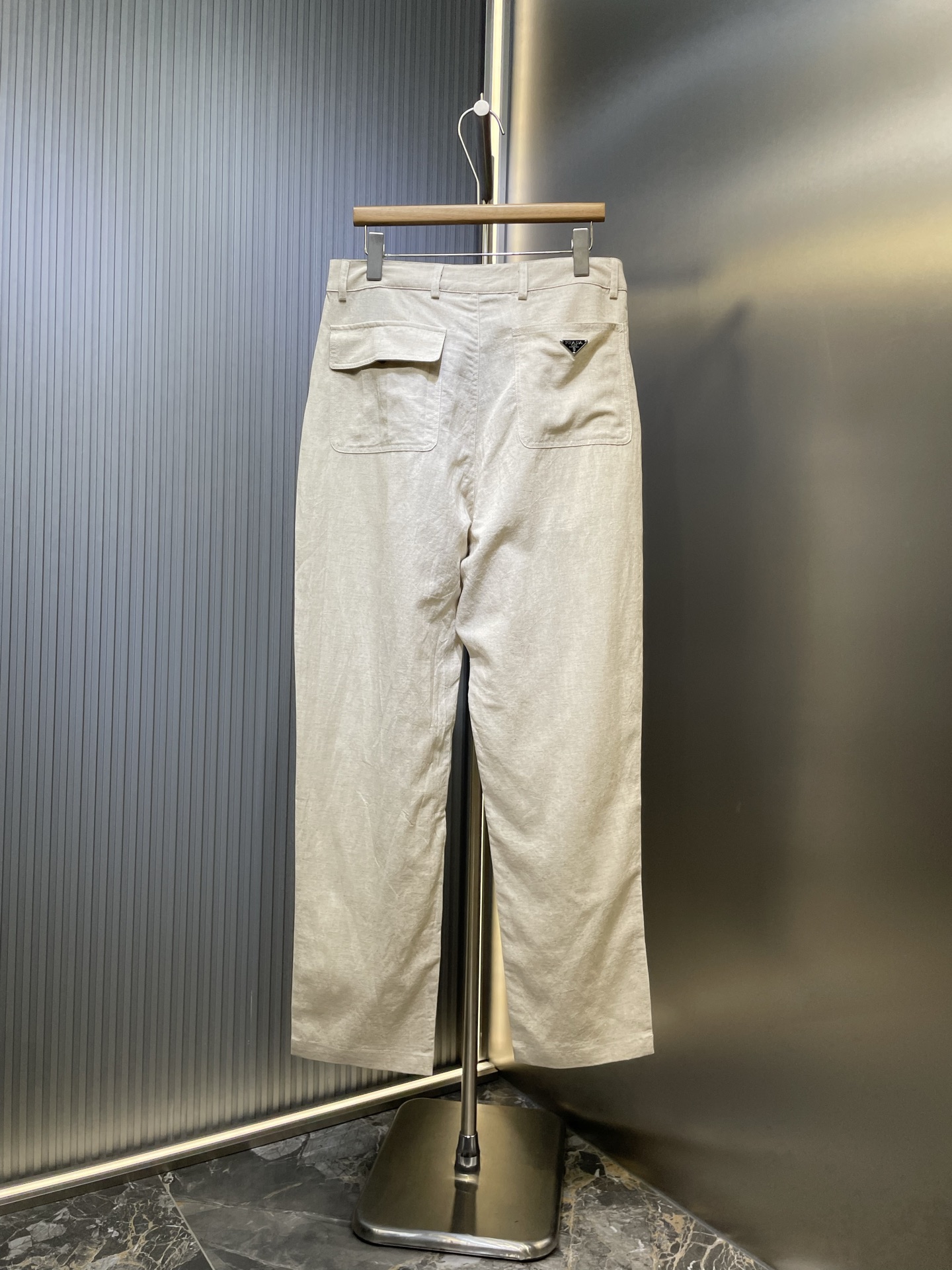 PRADA 프라다 포켓 메탈 로고 텐셀·린넨·코튼 팬츠 바지 의류