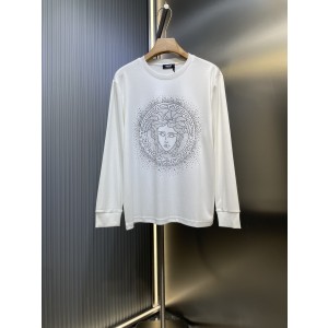 Versace 베르사체 크리스탈 장식 라운드넥 긴팔 티셔츠 의류