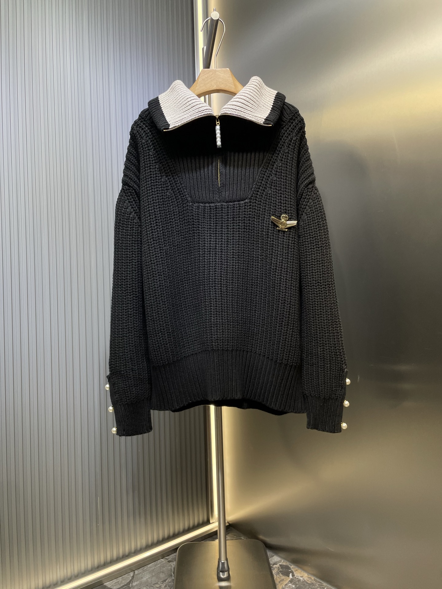 LOUIS VUITTON LV 루이비통 울 혼방 반집업 스웨터 의류