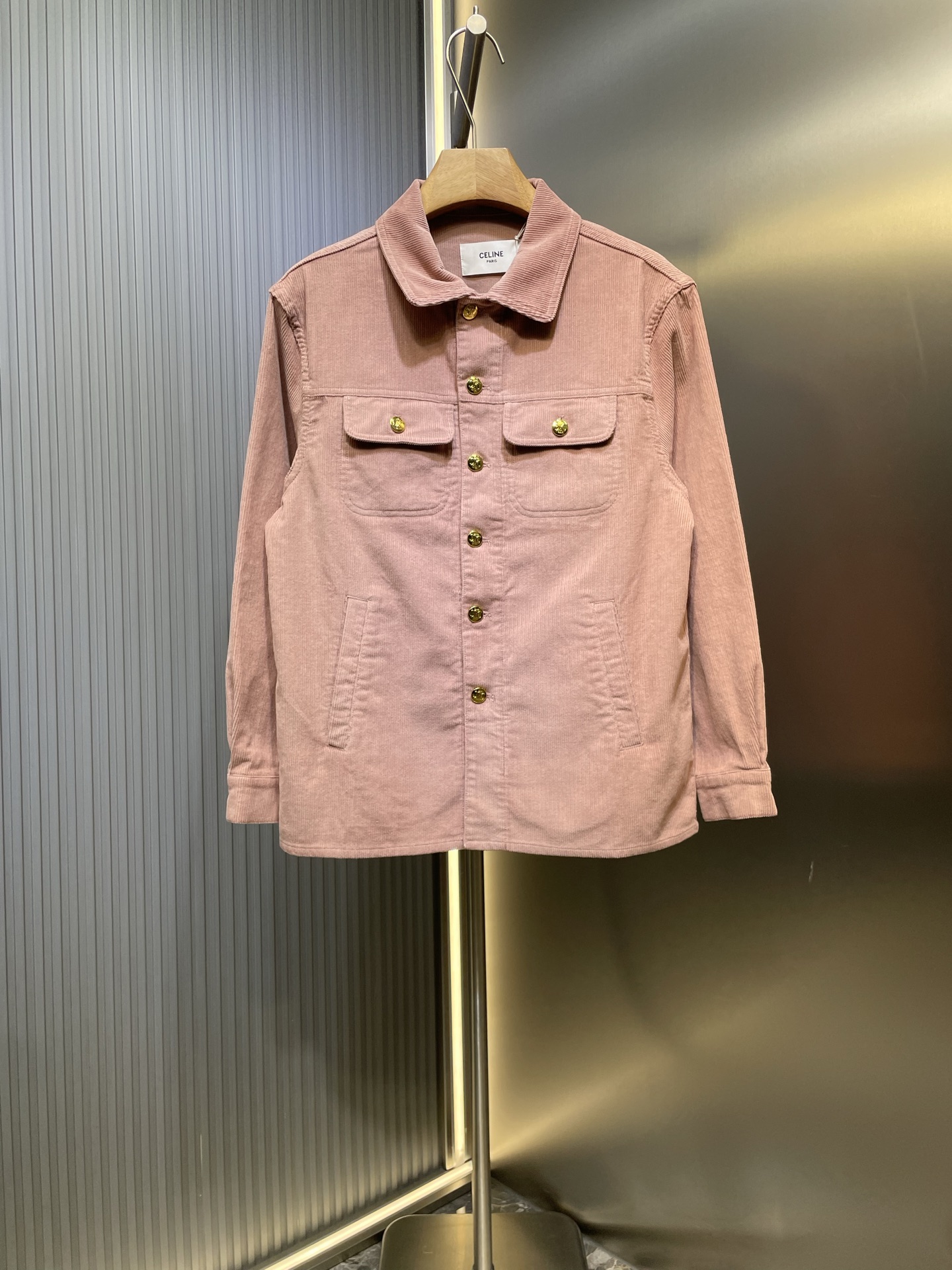 Celine 셀린느 카라 실루엣 골드 버튼 셔츠 재킷 자켓 의류