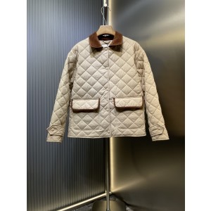 miumiu 미우미우 스웨이드 칼라 배색 다이아몬드 패턴 재킷 자켓 의류