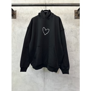 Balenciaga 발렌시아가 워싱·데미지 하트 로고 후드티 의류