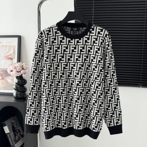 FENDI 펜디 올오버 로고 라운드 니트 스웨터 의류