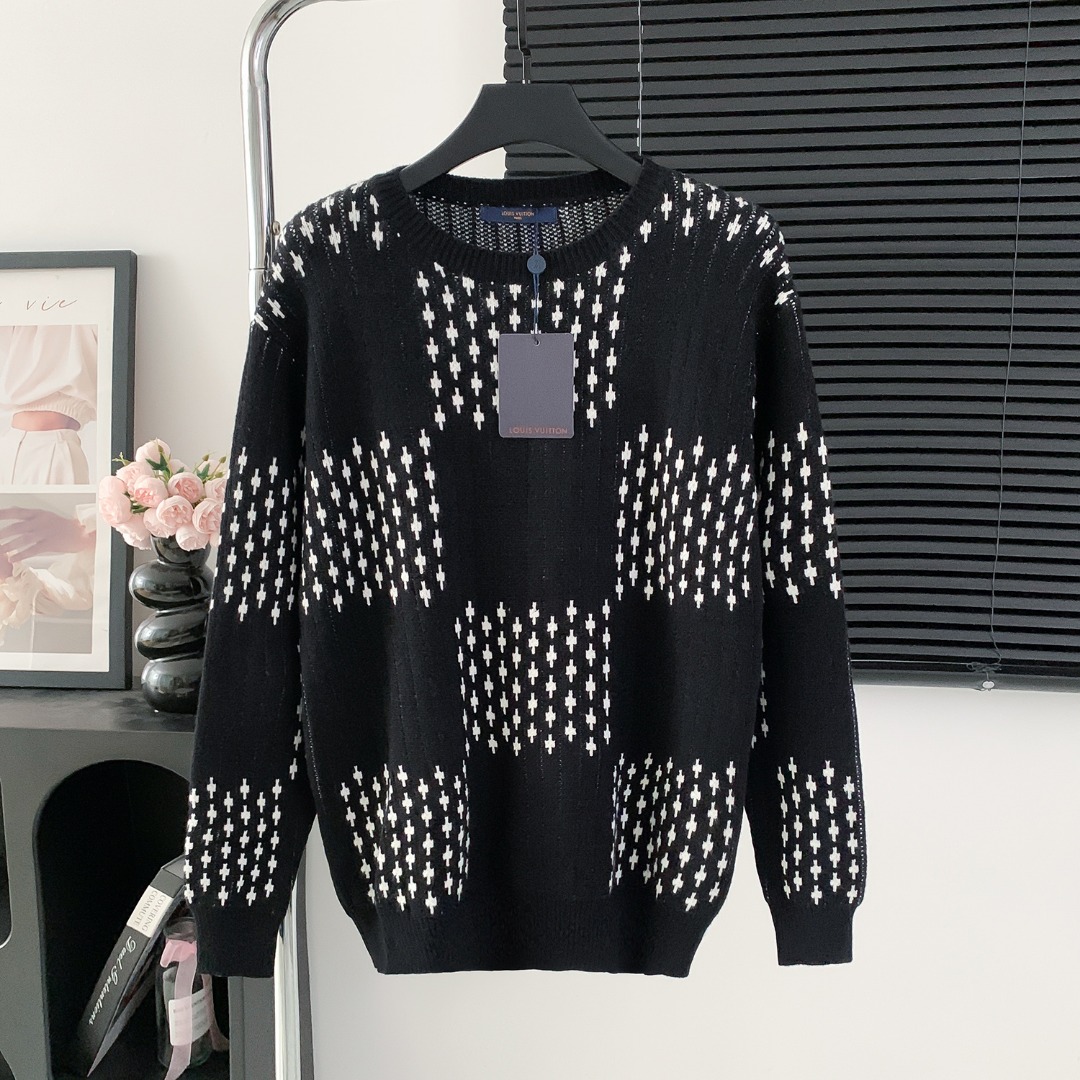 LV 루이비통  더블 라인 자카드 라운드 니트 의류