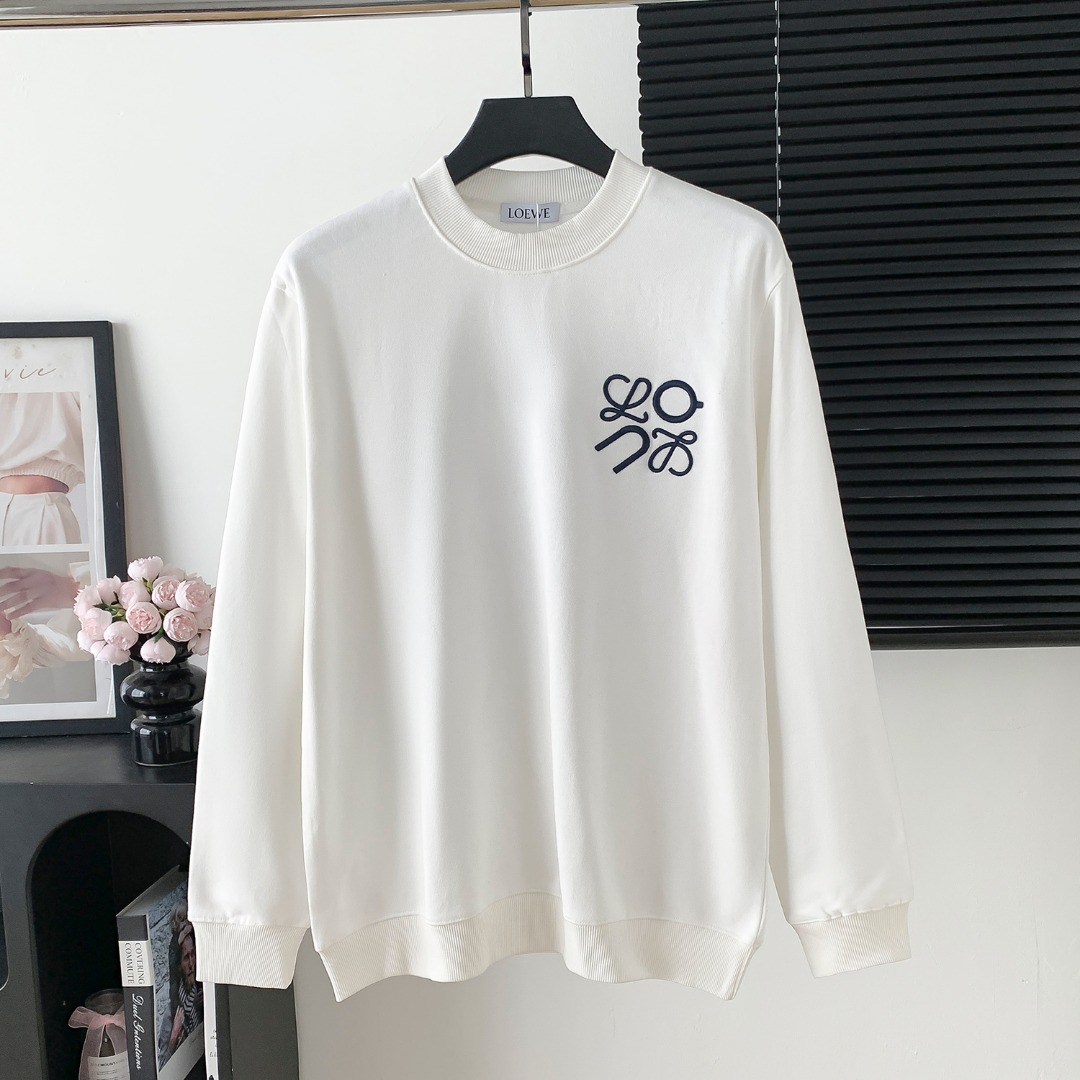 Loewe 로에베 자수 레터링 라운드넥 맨투맨 티셔츠 의류