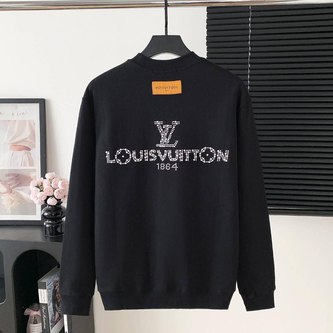 LV 루이비통 스팽글 레터링 라운드넥 맨투맨 티셔츠 의류