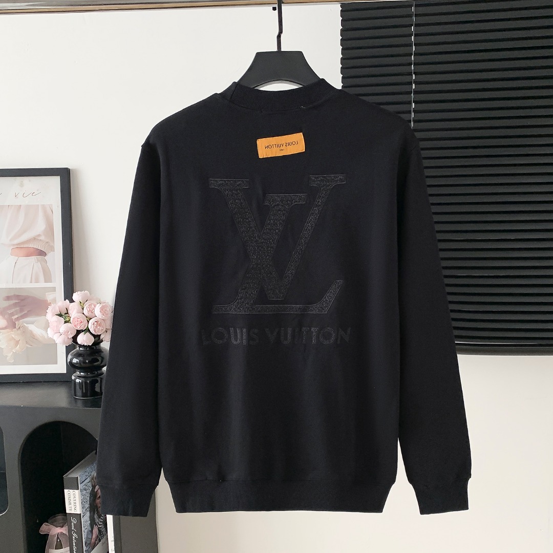 LV 루이비통 자수 레터링 라운드넥 맨투맨 티셔츠 의류