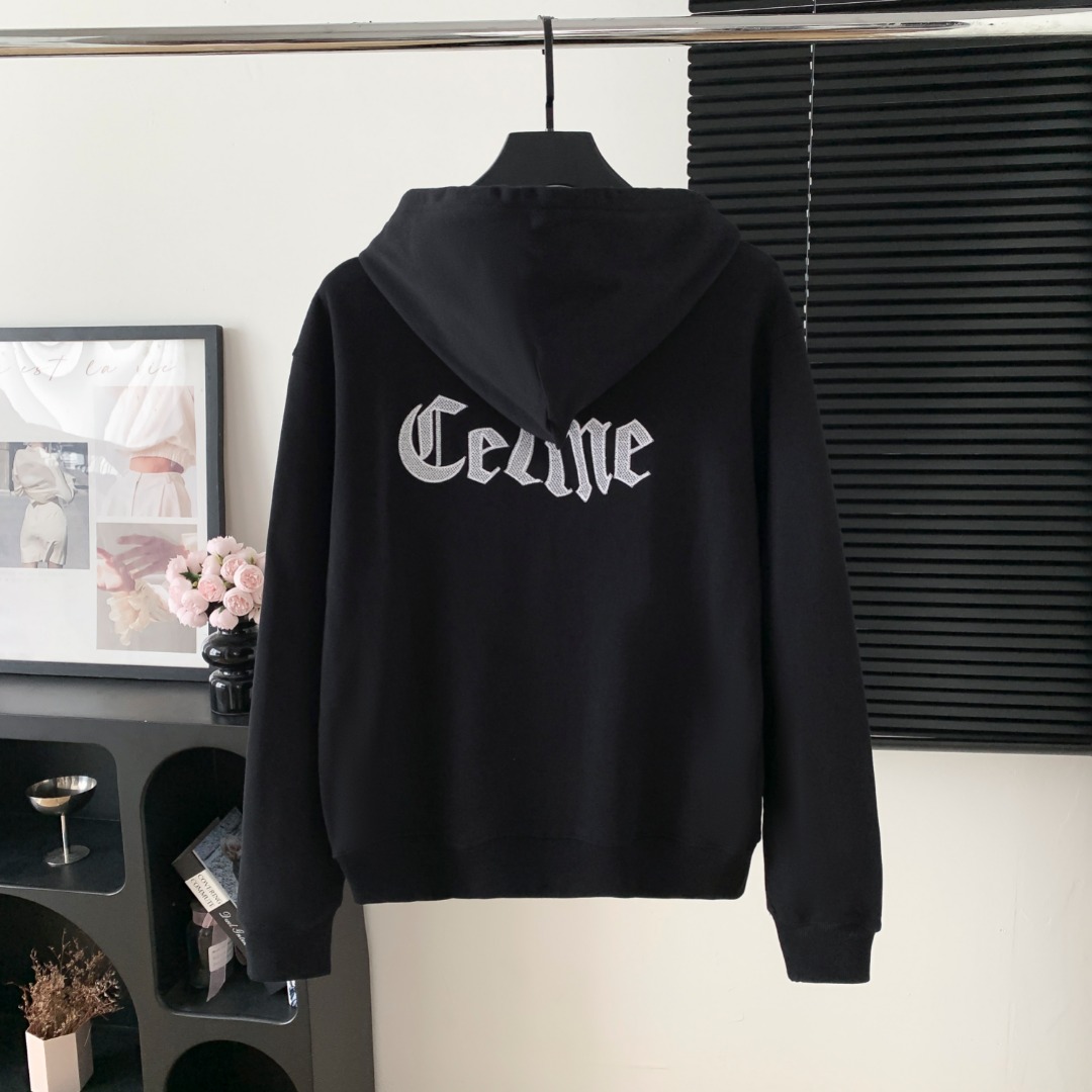 CELINE 셀린느 자수 지퍼 후드 집업 자켓 재킷 의류