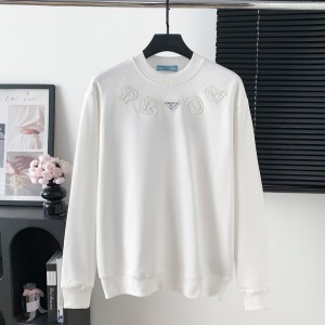 Prada 프라다 대형 로고 자수 라운드넥 맨투맨 티셔츠 의류