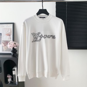 LV 루이비통 대형 로고 자수 라운드넥 맨투맨 티셔츠 의류