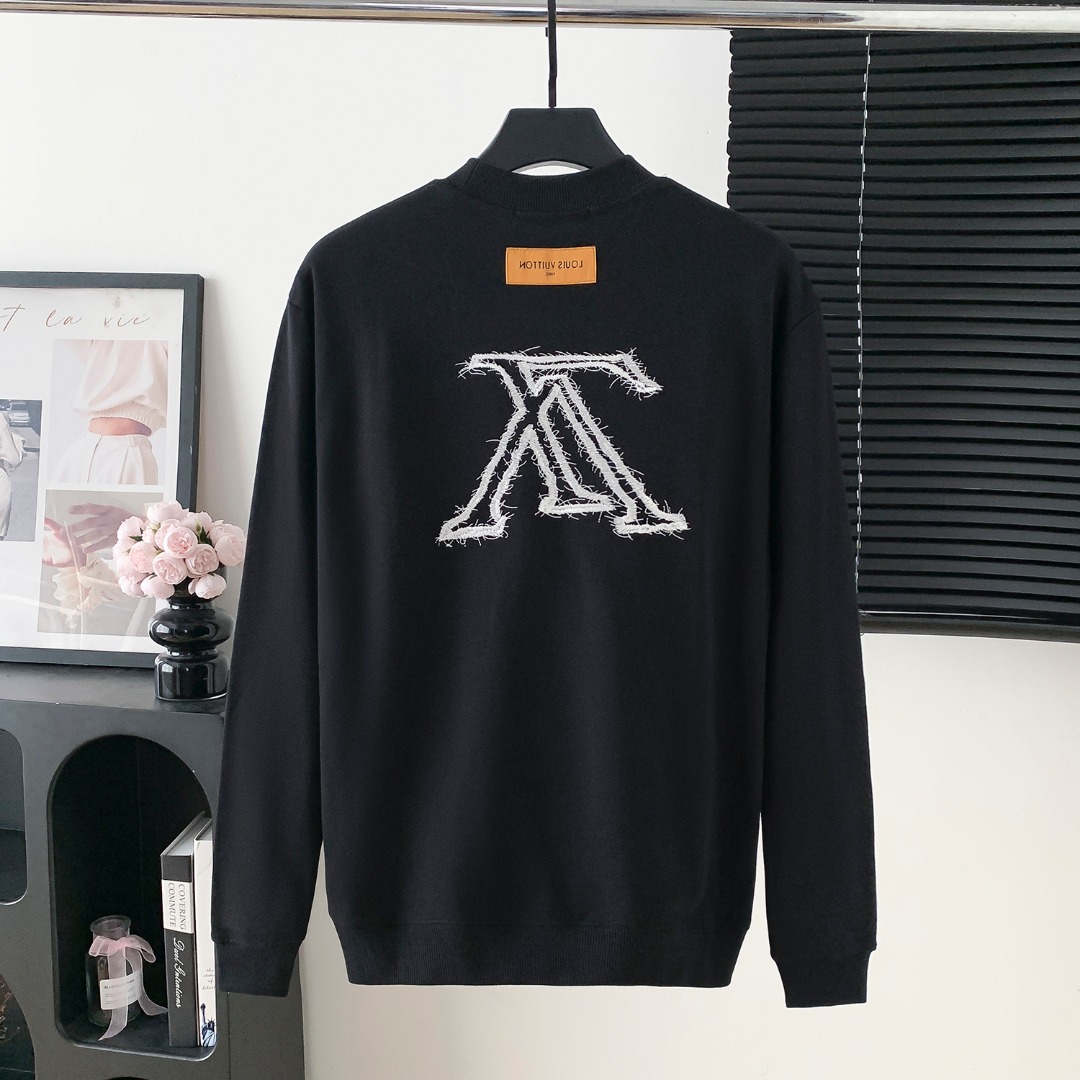 LV 루이비통 대형 로고 자수 라운드넥 맨투맨 티셔츠 의류