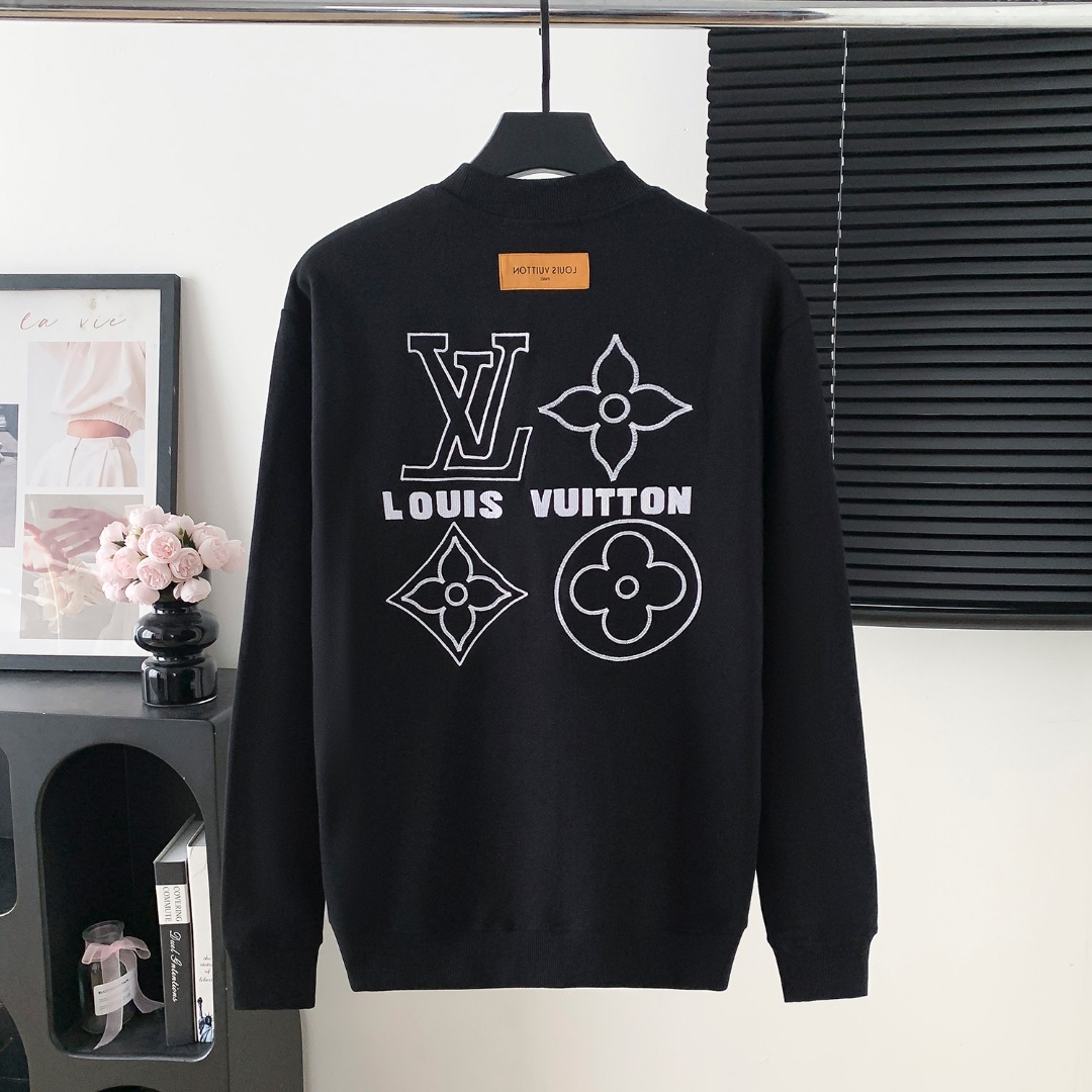 LV 루이비통 대형 로고 자수 라운드넥 맨투맨 티셔츠 의류