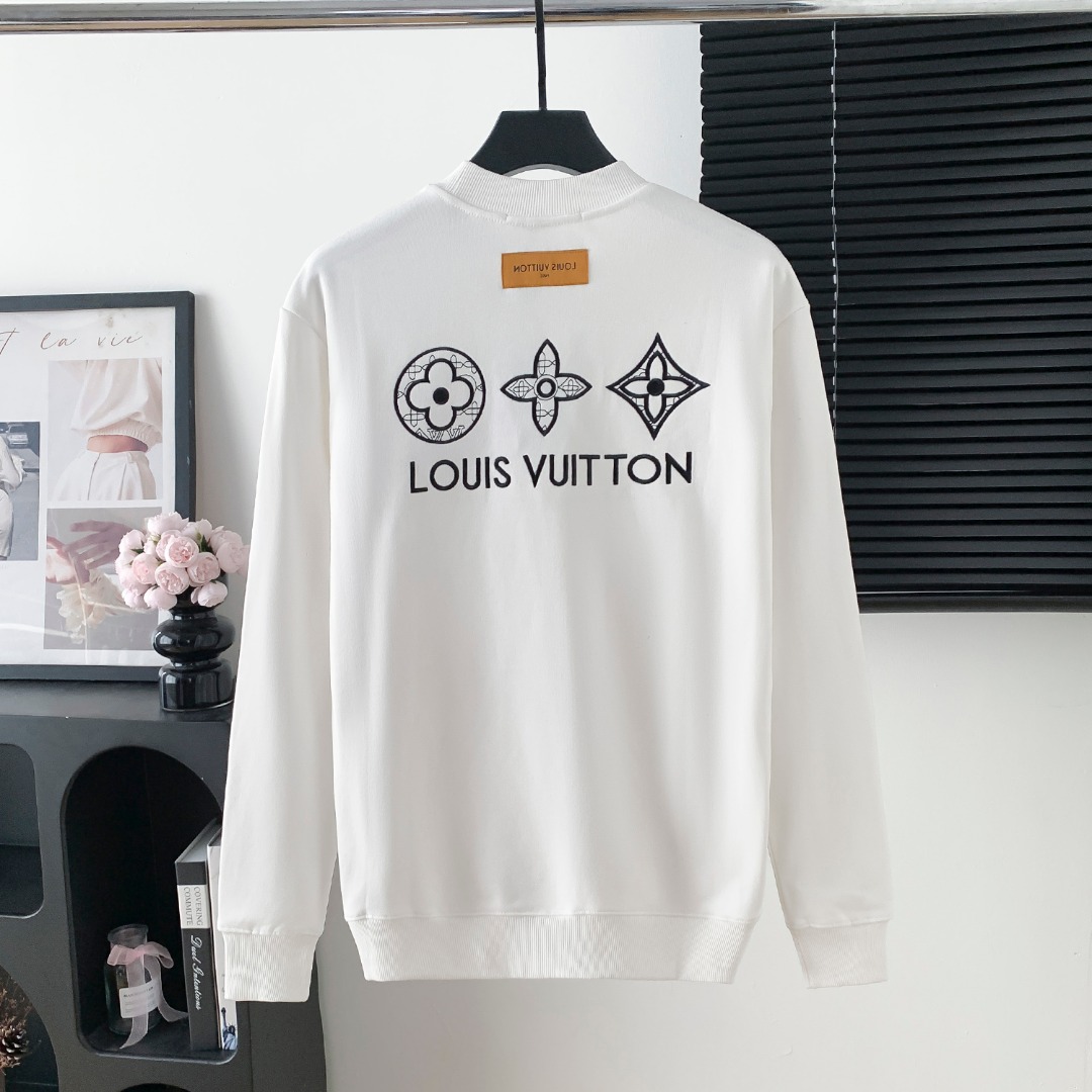 LV 루이비통 대형 로고 자수 라운드넥 맨투맨 티셔츠 의류