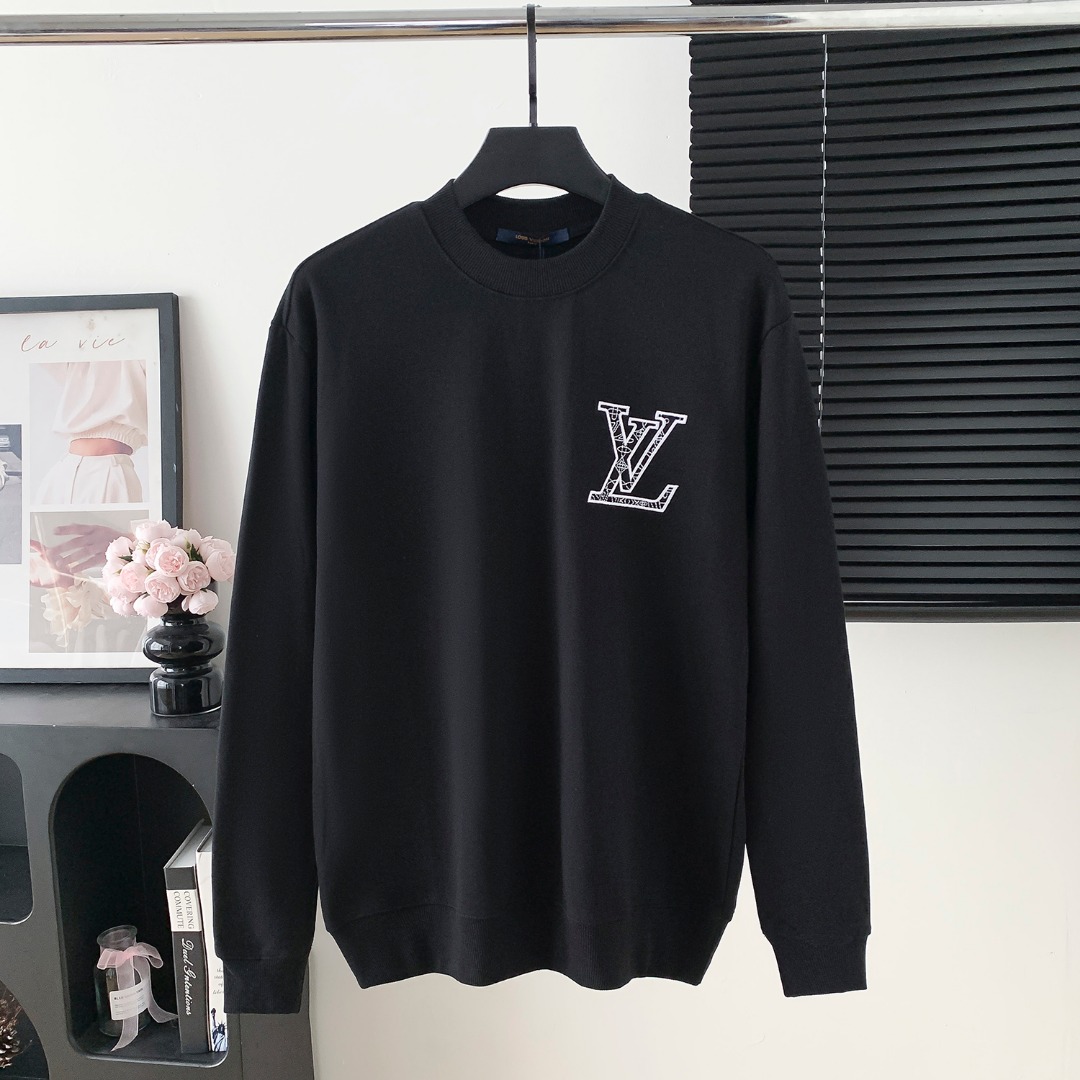 LV 루이비통 대형 로고 자수 라운드넥 맨투맨 티셔츠 의류