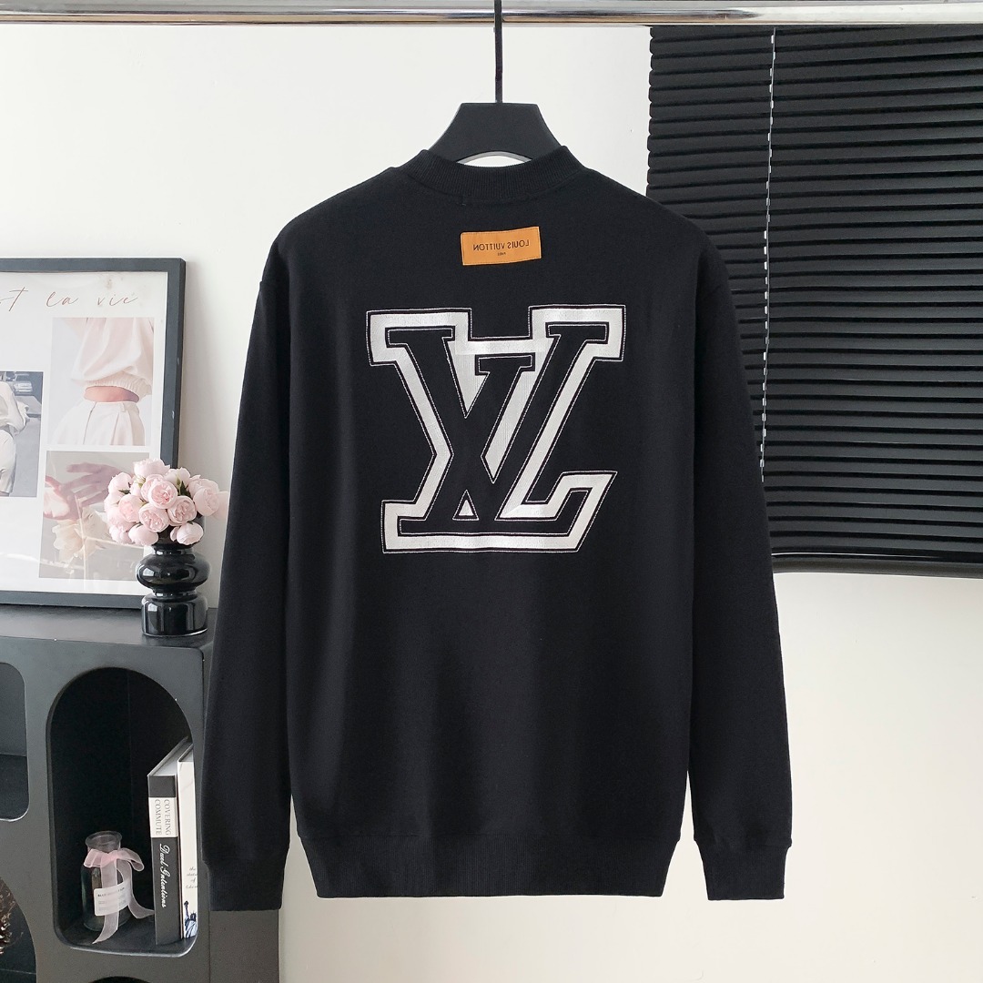 LV 루이비통 대형 로고 자수 라운드넥 맨투맨 티셔츠 의류