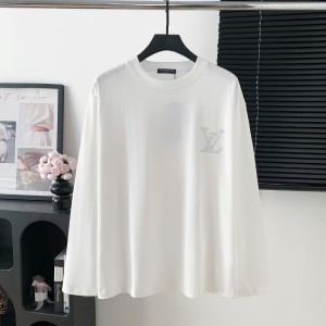LV 루이비통 원형 로고 스팽글 레터링 긴팔 티셔츠 의류