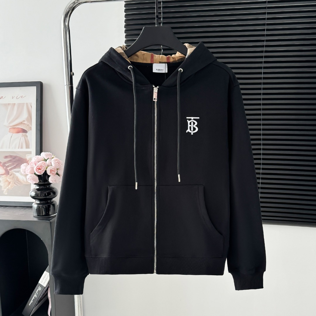 Burberry 버버리 자수 로고 지퍼 후드 집업 재킷 자켓 의류