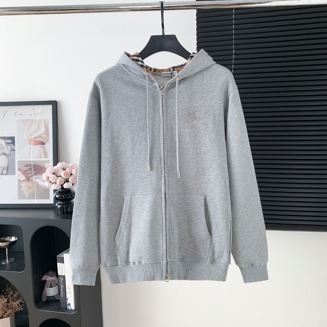 Burberry 버버리 자수 로고 후드 집업 자켓 재킷 의류
