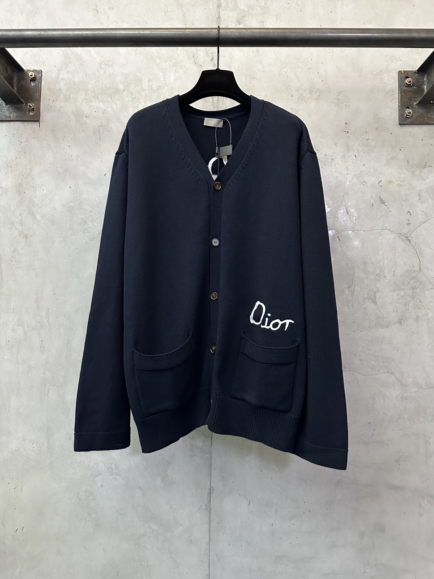 DIOR CD 디올 자수 코튼 혼방 버튼 가디건 의류