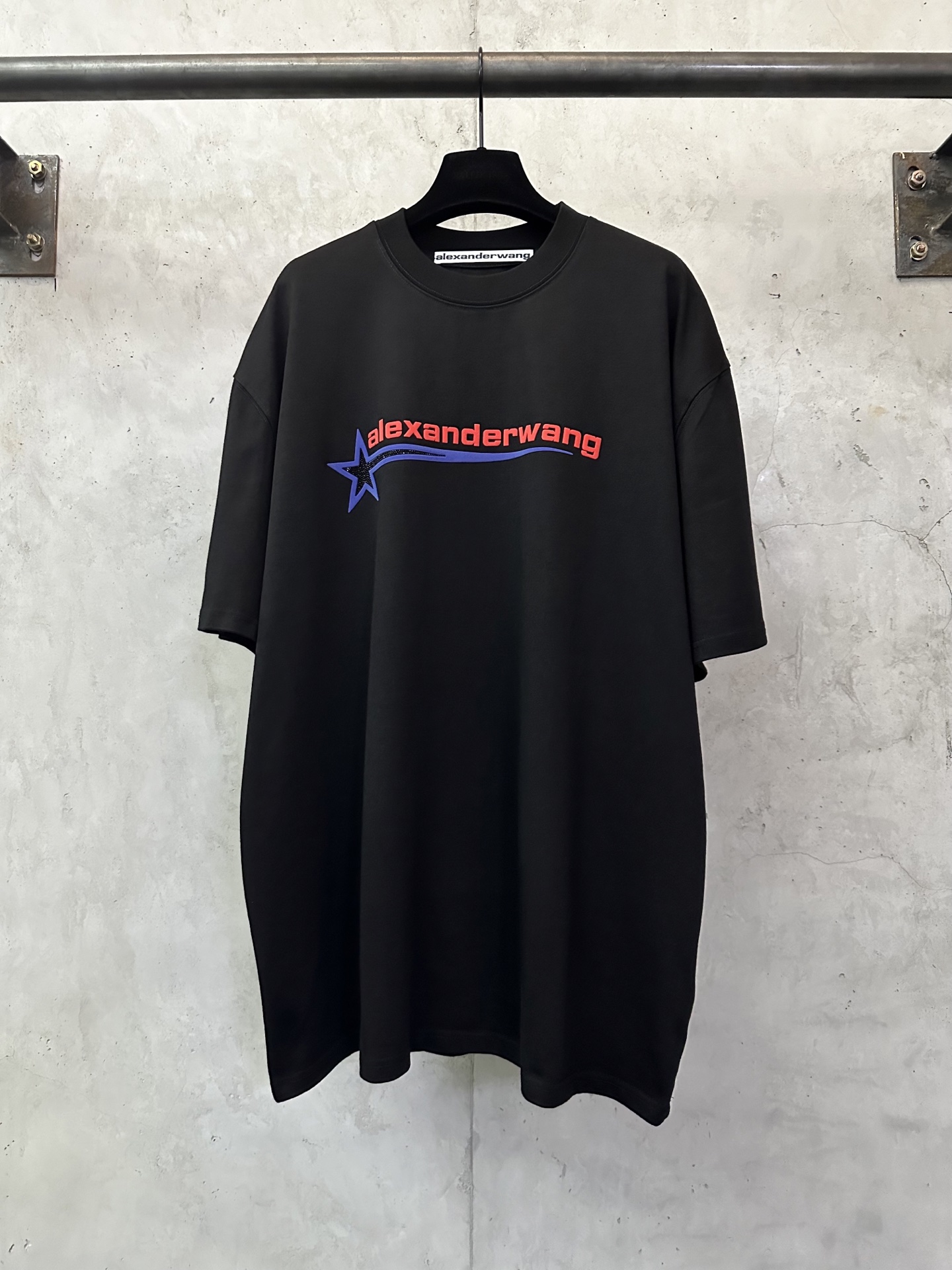 Alexander Wang 알렉산더 왕 별 패턴 크리스탈 장식 반팔 티셔츠 의류