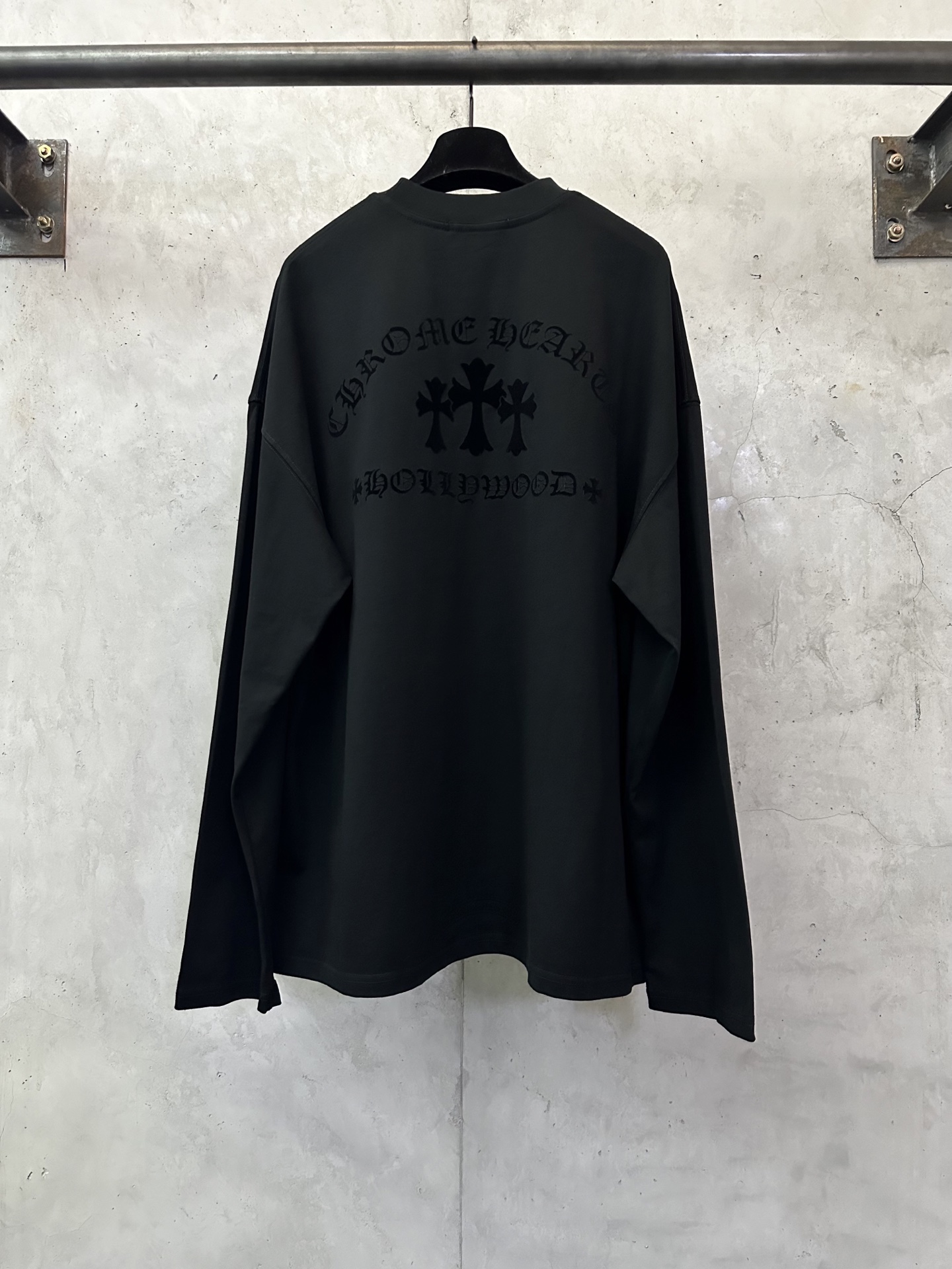 Chrome Hearts CH 크롬하츠 벨벳 로고 레터링 긴팔 티셔츠 의류