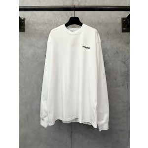 miumiu 미우미우 클래식 로고 프린트 긴팔 티셔츠 의류