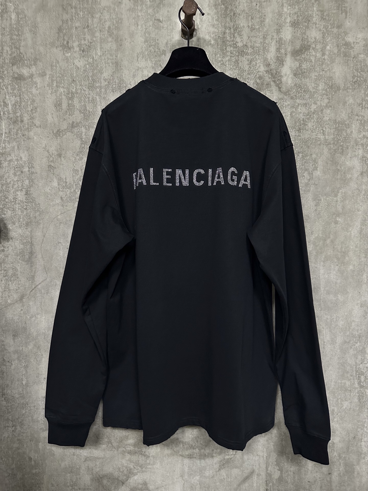 Balenciaga 발렌시아가 전후면 레터 스톤 워싱 롱슬리브 긴팔 티셔츠 의류