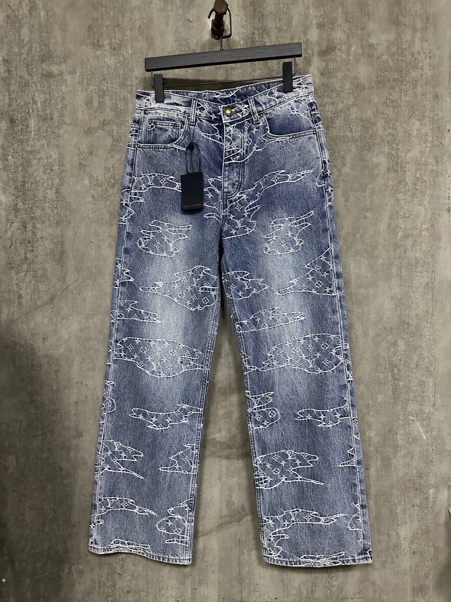 LOUIS VUITTON LV 루이비통 클라우드 자카드 데님 팬츠 청바지 의류