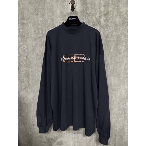 Balenciaga 발렌시아가 더블 B 로고 슬로건 롱슬리브 긴팔 티셔츠 의류