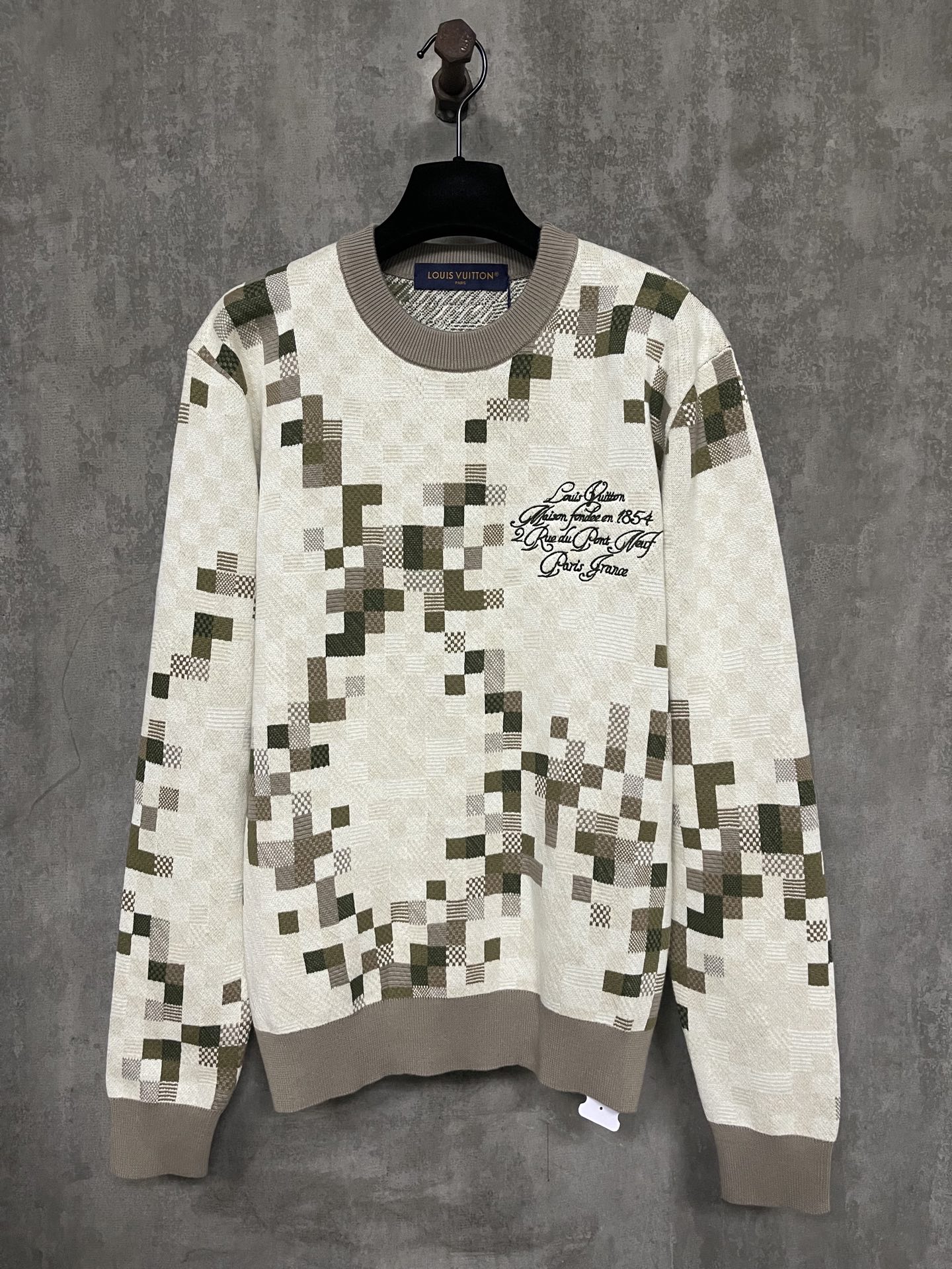 LV 루이비통 카모 마이크로 모자이크 라운드넥 긴팔 티셔츠 의류