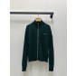 miumiu 미우미우 딥그린 니트 집업 하이넥 울 가디건 자켓 의류