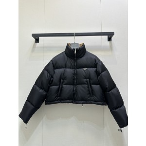 Prada 프라다 하이넥 집업 숏 패딩 점퍼 자켓 의류