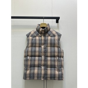 Prada 프라다 체크 하이넥 패딩 베스트 조끼 의류