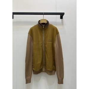 miumiu 미우미우 스웨이드 배색 니트 집업 자켓 재킷 의류