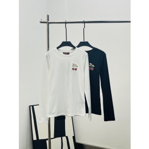 Gucci 구찌 체리 자수 비즈 긴팔 티셔츠 의류