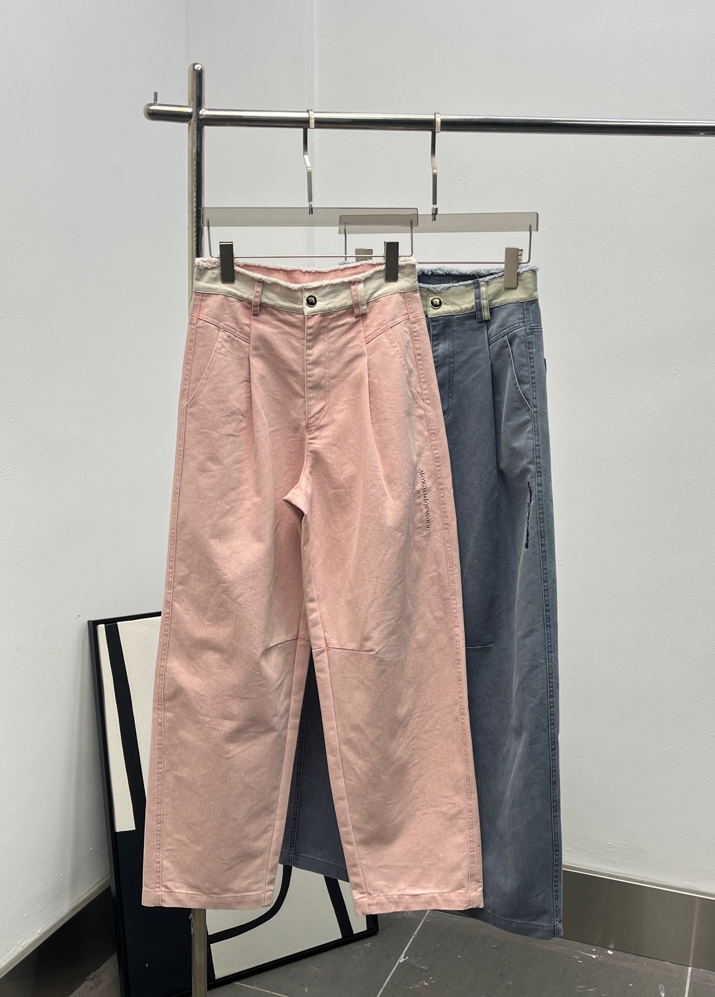 Alexander Wang 알렉산더왕 면 소재 하이웨이스트 와이드 팬츠 바지 의류