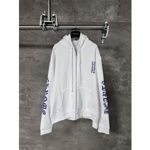 Chrome Hearts 크롬하츠 블루 산스크리트 로고 후드 집업 자켓 재킷 의류