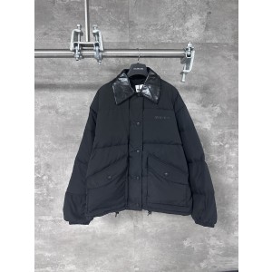 MIUMIU 미우미우 로고 가죽 카라 다운 자켓 패딩 재킷 의류