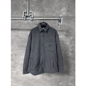 MIUMIU 미우미우 로고 포켓 캐시미어 덕다운 셔츠형 자켓 재킷 의류