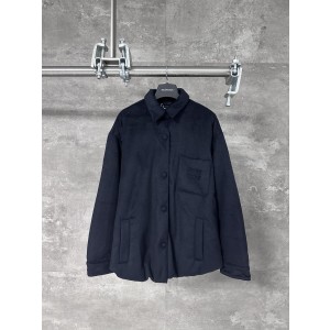 MIUMIU 미우미우 로고 포켓 캐시미어 덕다운 셔츠형 자켓 재킷 의류