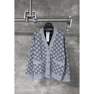 Gucci / 구찌 풀 프린트 순양모 GG 니트 가디건 자켓 의류
